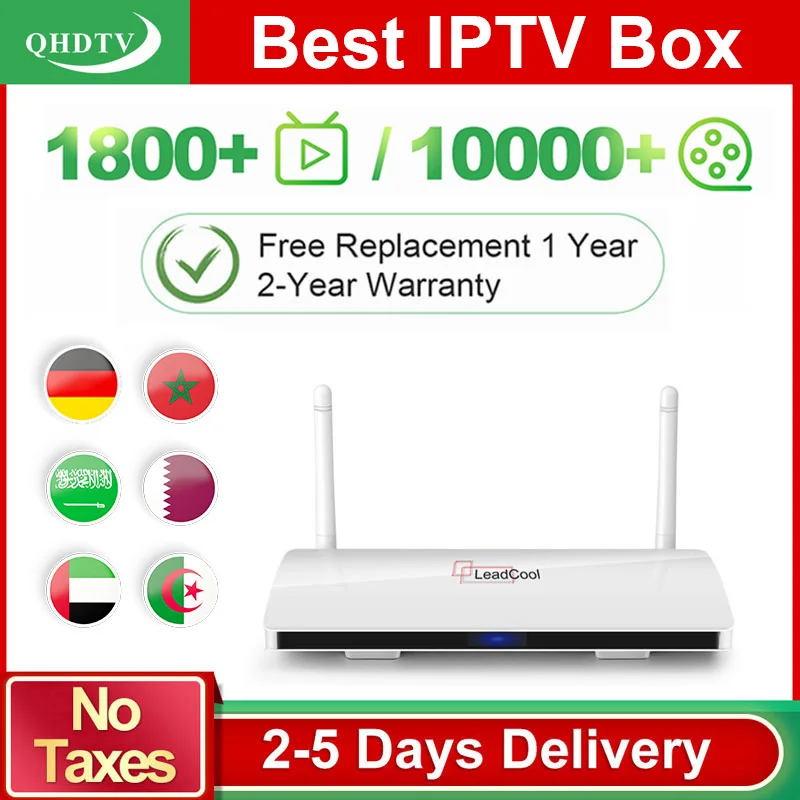 Приставка для Smart TV leadcool Арабская IP-ТВ Leadcool 1 год QHD приставка Android 8 IP ТВ Испания