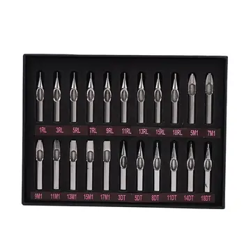 

High Quality 22PCS 304 Stainless Steel Tattoo Tips Kit Tattoo Nozzle Tips Mix