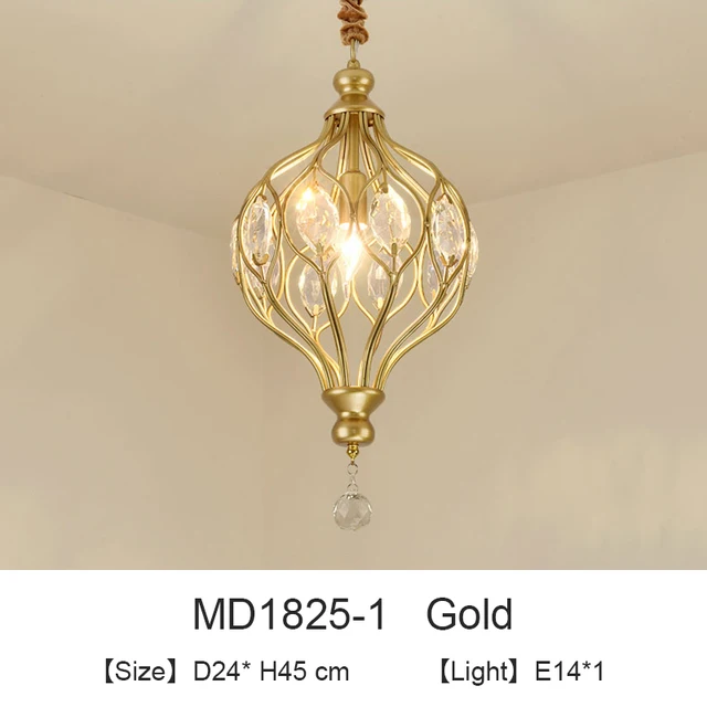 Nordic Crystal Pendant Lights Black Dining Table Lamp Hanging Light For Kitchen Living room Bedroom Corridor led Industrial Lamp 1light-g