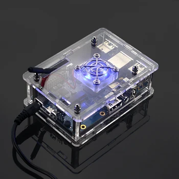 Orange Pi 3 Case Transparent Acrylic Shell Box Protect Enclosure / LED Cooling Fan Optaional Heatsink SD Card  for Orange Pi 3 2