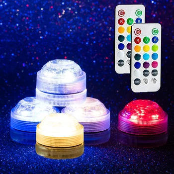 

Battery Operated IP68 Waterproof LED Underwater Lights RGB Submersible with Remote Control Pool Vase Bowl Indoor Outdoor Lights