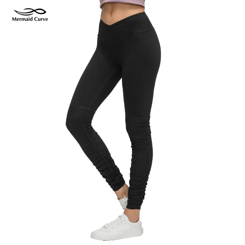 

V-shaped High-waist goddess Yoga Legging Tight pants Ribbed Ankle and Legs Moisture-wicking Fitness Women's Leggings Spring fall