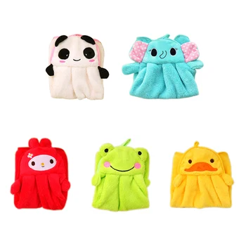 

33 New Ctue Eco-friendly Candy Colors Soft Coral Velvet Cartoon Animal Handkerchief Towel Can Be Hung Kitchen Bathroom Useused