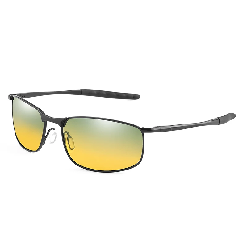 Поляризованные мужские классические солнцезащитные очки HD объектив День ночного видения солнцезащитные очки спортивные мужские очки для вождения зеркало UV400 аксессуары - Цвет линз: Black Yellow Green