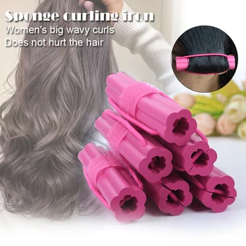 

1/6 Pcs Hair Curler Sponge Rollers Curling Curls Wavy DIY Styling Tool for Women KG66