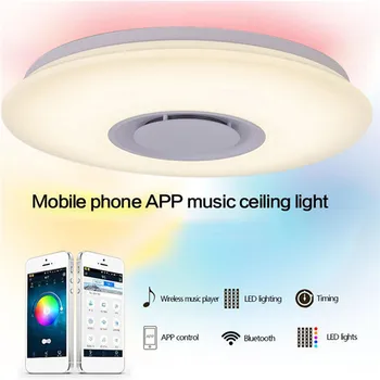 

Modern Music LED Ceiling Lights 220V 24W Dimmable RGB bluetooth Smart APP Remote Control Ceiling Light bedroom living room Lamps