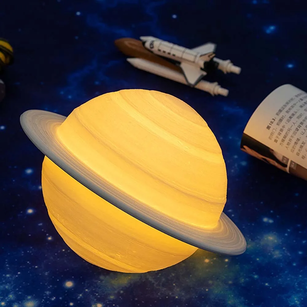 New 3D Printing Saturn Lamp Personality Smart Home Night Light Led Light Creative Moonlight Bedside Lamp Birthday Gifts Lamp 5