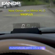 EANOP M40PLUS Spiegel HUD Head Up Display OBD2 Winshield Tacho RPM Geschwindigkeit Projektor Öl verbrauch APP Auto accossorriess
