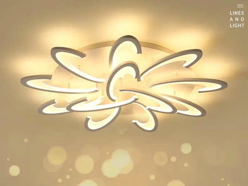 Современная белая люстра, светодиодное освещение, лампа для установки в помещении, светильники, лампа для гостиной, спальни, кухни, домашний декор, блеск, железо, акрил