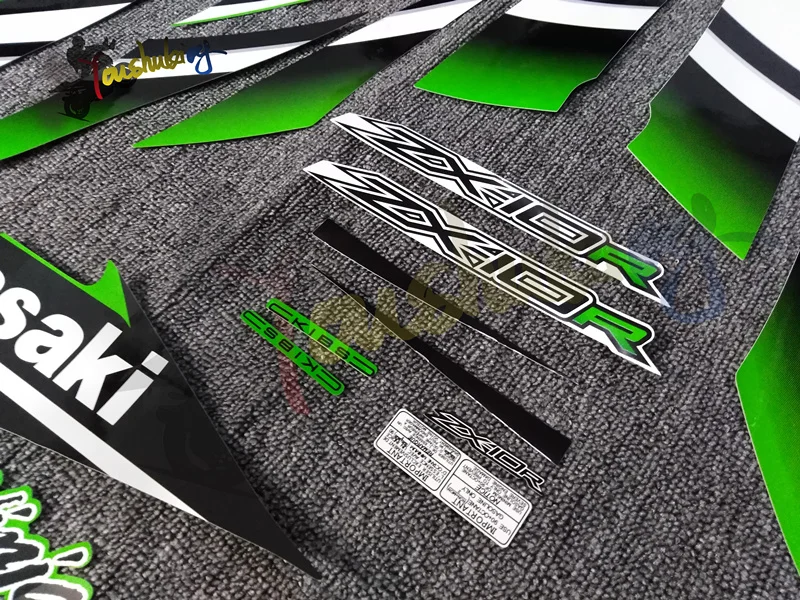 ZX10R наклейки мотоцикл весь автомобиль 3 м с помощью Шелкового трафарета картина напечатанные Переводные картинки Стикеры для Kawasaki ZX 10R Полный наклейки Графика