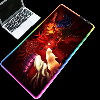 

New Arrival Anime Mouse Pad Japan Popular Naruto LED RGB 7 Colors Support 3 Led Model for Gamer Anti-slip Waterproof Desk Pad