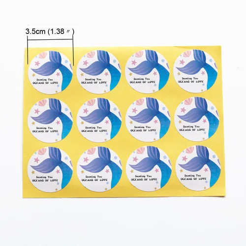 108 шт милые наклейки в стиле Русалочки ламы деко спасибо бумажные упаковочные наклейки украшения Скрапбукинг самоклеющиеся канцелярские наклейки - Цвет: mermaid