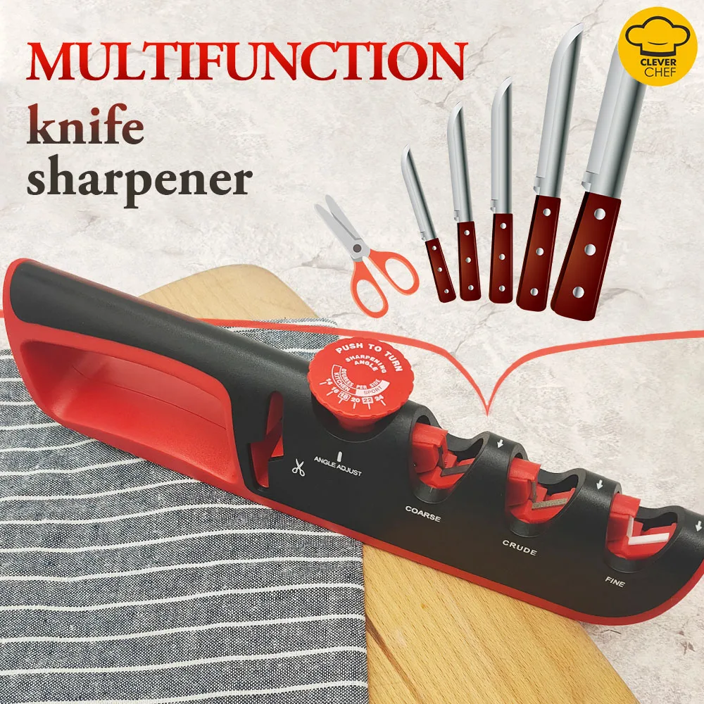 

Professional Kitchen Knife Sharpener Adjustable 4-in-1 Knife Sharpener Handheld Knife Sharpener Scissors Kitchen Accessories