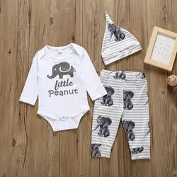 Одежда для малышей весенне-осенний повседневный комбинезон с принтом из мультфильма для маленьких мальчиков, штаны и шапка, комплект