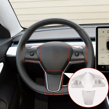 

Car Styling Carbon Fiber Interior Steering Wheel Cover Trim Decals For Tesla Model 3 2018 2019 Automobiles Accessories