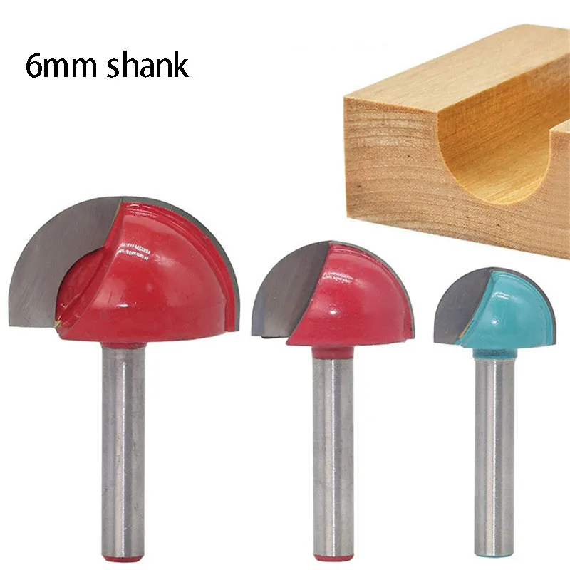 

1pc 6mm Shank Ball Nose End Mill Round Nose Cove CNC Milling Bit Radius Core Box Solid Carbide Router Bit Tools