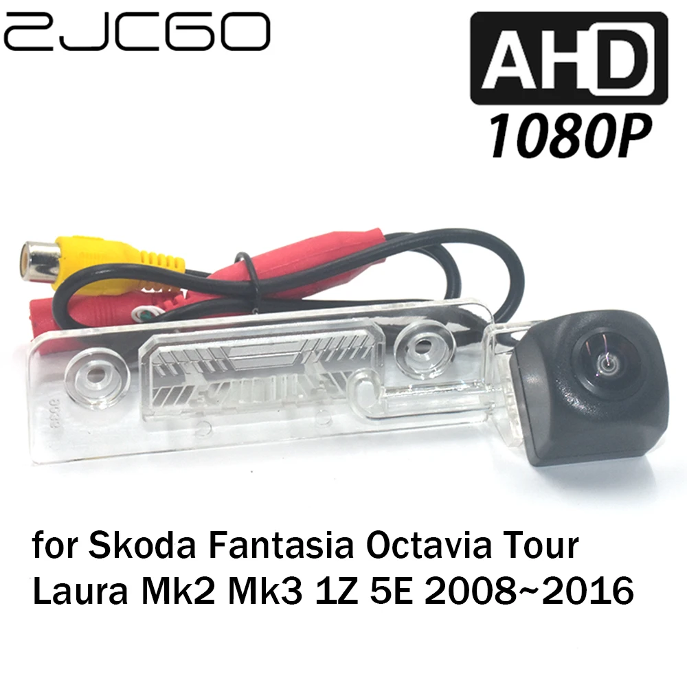 

ZJCGO Car Rear View Reverse Backup Parking AHD 1080P Camera for Skoda Fantasia Octavia Tour Laura Mk2 Mk3 1Z 5E 2008~2016