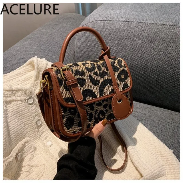 BS ACELURE Leopard PU Leather Small Shoulder Bags Ladies Autumn Winter New High Quality Crossbody Bag Female All-match Handbag 6