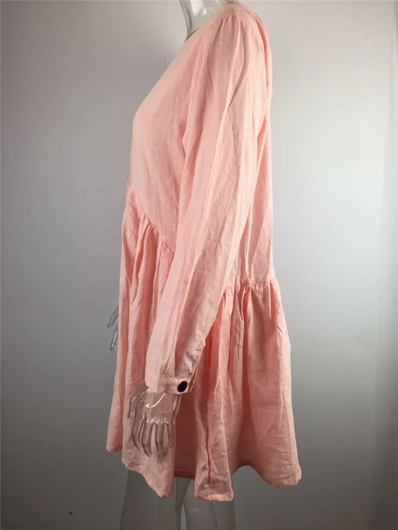 3 цвета, льняное платье для беременных женщин, весенне-осенние Рубашки, однотонная Одежда для беременных, одежда размера плюс, XL, Vestido