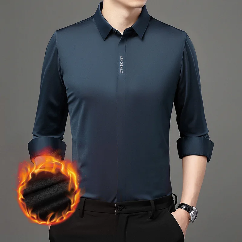 

British Style Long Sleeve Shirt Men Clothing Fashion 2021 Autumn Business Formal Wear Chemise Homme Slim Fit Camisa Masculina