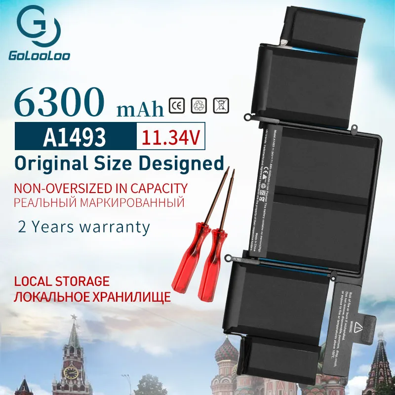 Goloolo 11 34 V A1493 Аккумулятор для ноутбука Apple Macbook Pro 13 &quotRetina A1502 Late 2013 Mid 2014 года Замена