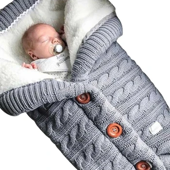 

Soft Sleeping Bag Baby Blanket Footmuff Knitting Envelope Sleepsack Stroller Accessories Newborn Swadding Wrap