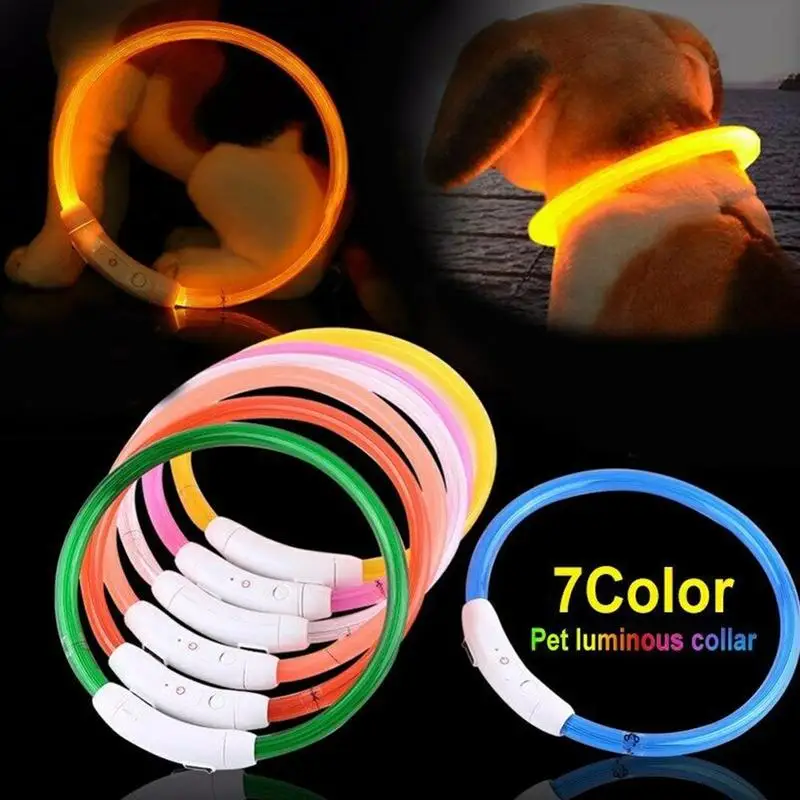 1 шт. ошейник для питомца собаки Diy Многоцветный Usb зарядный ошейник Led освещенная собака с безопасной световой луч игрушка из веревки для собак принадлежности