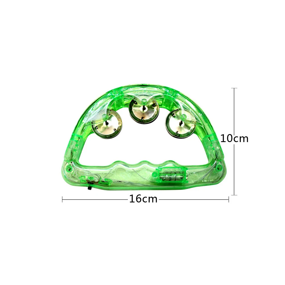 Мигающая Свадебная светящаяся Экологичная светодиодная ручная погремушка детский колокольчик Тамбурин светящийся пластиковый бар вечерние игрушка цвет в ассортименте
