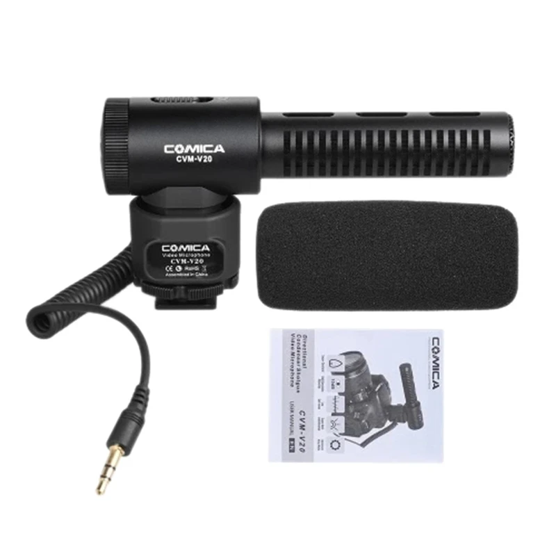 

Comica Cvm-V20 Condenser Video Microphone Interview Microphone Super Anti-Interference Double Internal Mics for Dslr Camera Ca