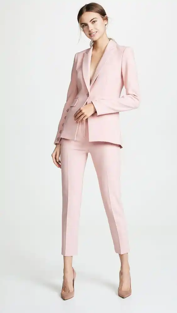 pink pantsuit for wedding