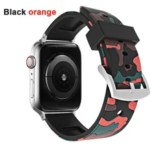 Камуфляжный силиконовый спортивный ремешок для apple watch 5 4 3 2 1 серия 38 мм 40 мм ремешок для 42 мм 44 мм iwatch наручный браслет pulseira