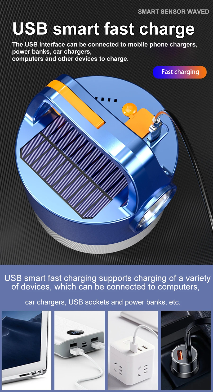 1/2PCS 780W Solar LED Camping Light USB Rechargeable Bulb Outdoor Searchlight Tent Lamp Portable Lanterns Emergency Strong Light