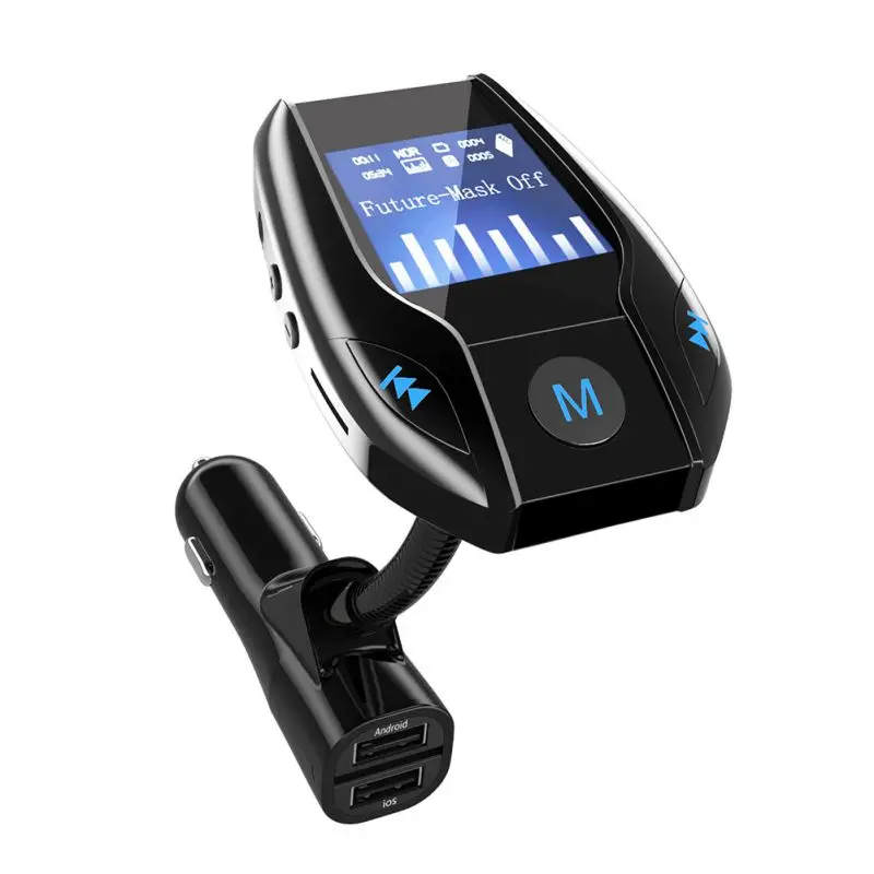 FM рабочее расстояние двойной USB порт 3 А выход Bluetooth 3,0 fm-передатчик Автомобильный MP3-плеер со встроенным микрофоном - Цвет: Black
