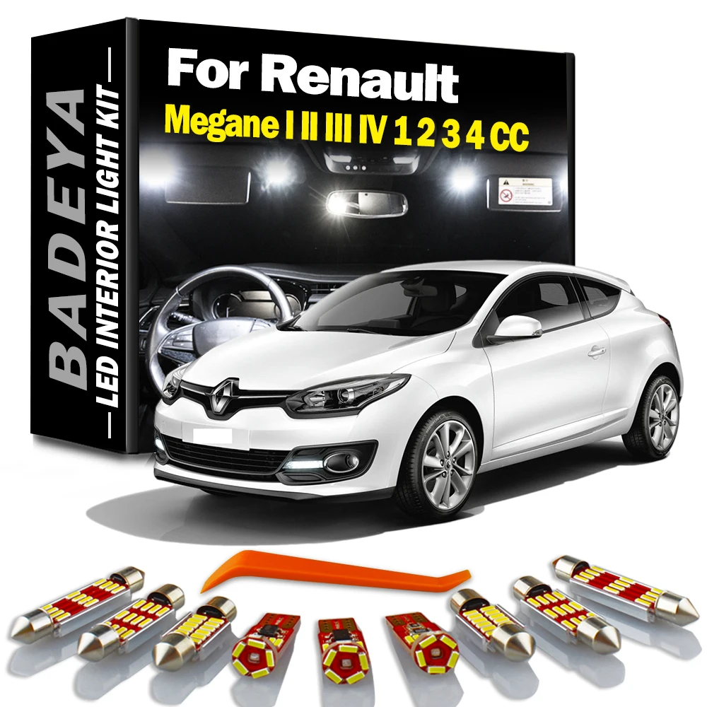 MaXtron Set Illuminazione Abitacolo LED 6000K Bianco Freddo Per Renault Megane III (Tipo Z) - Kit Completo Plug & Play