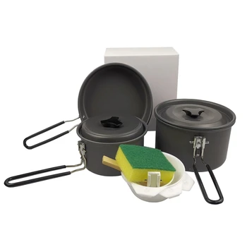 

Outdoor Camping Tableware Set 2-3 Person Durable Cookware Folding Cooking Set for Camping Picnic Hiking Travel BBQ