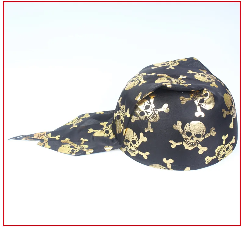 Halloween Gold Pirate Cap Caribbean Pirate Captain round Cap Silver Pirate yan chu mao Pirate Accessories