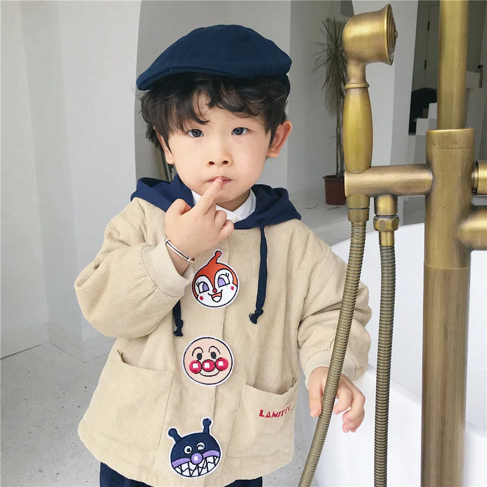 Tonytaobaby/новая осенне-зимняя одежда для мальчиков и девочек с бархатной подкладкой; Пальто с героями мультфильмов; плотное пальто; Детское пальто