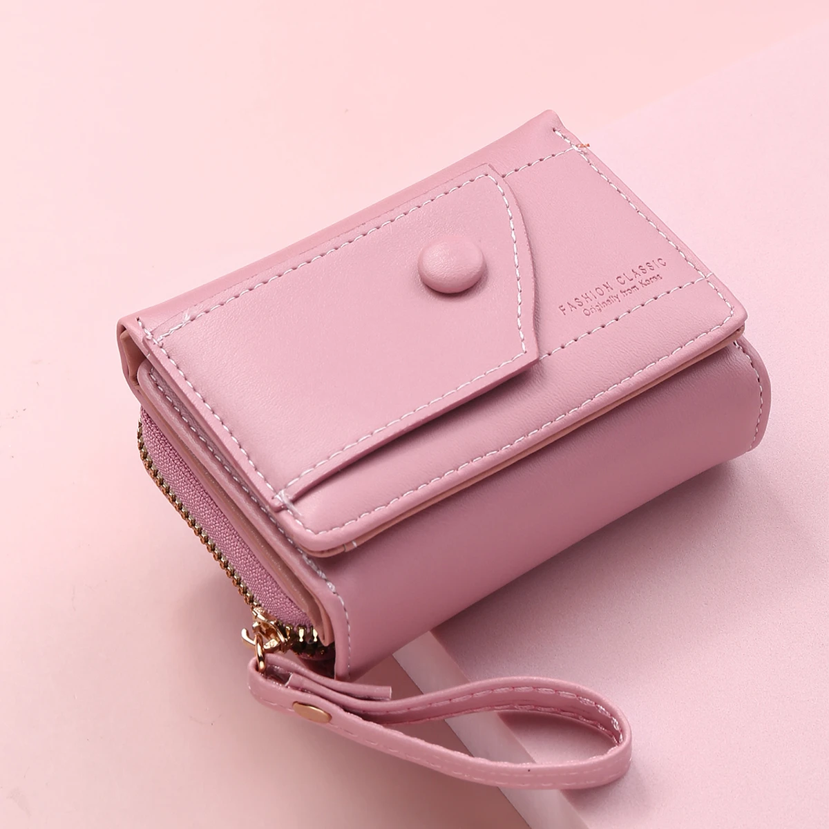 Cartera de piel sintética para mujer, monedero de bolsillo broche, bolso de mano|Carteras| - AliExpress
