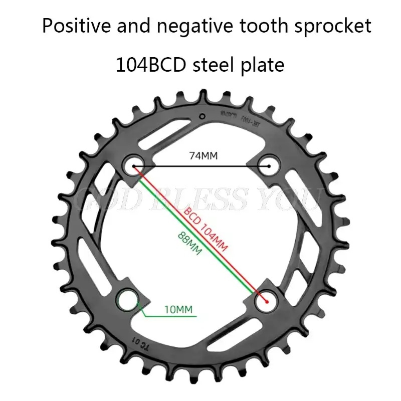 Цепь велосипедная Prowheel 104BCD круглая узкая широкая стальная цепь для горного