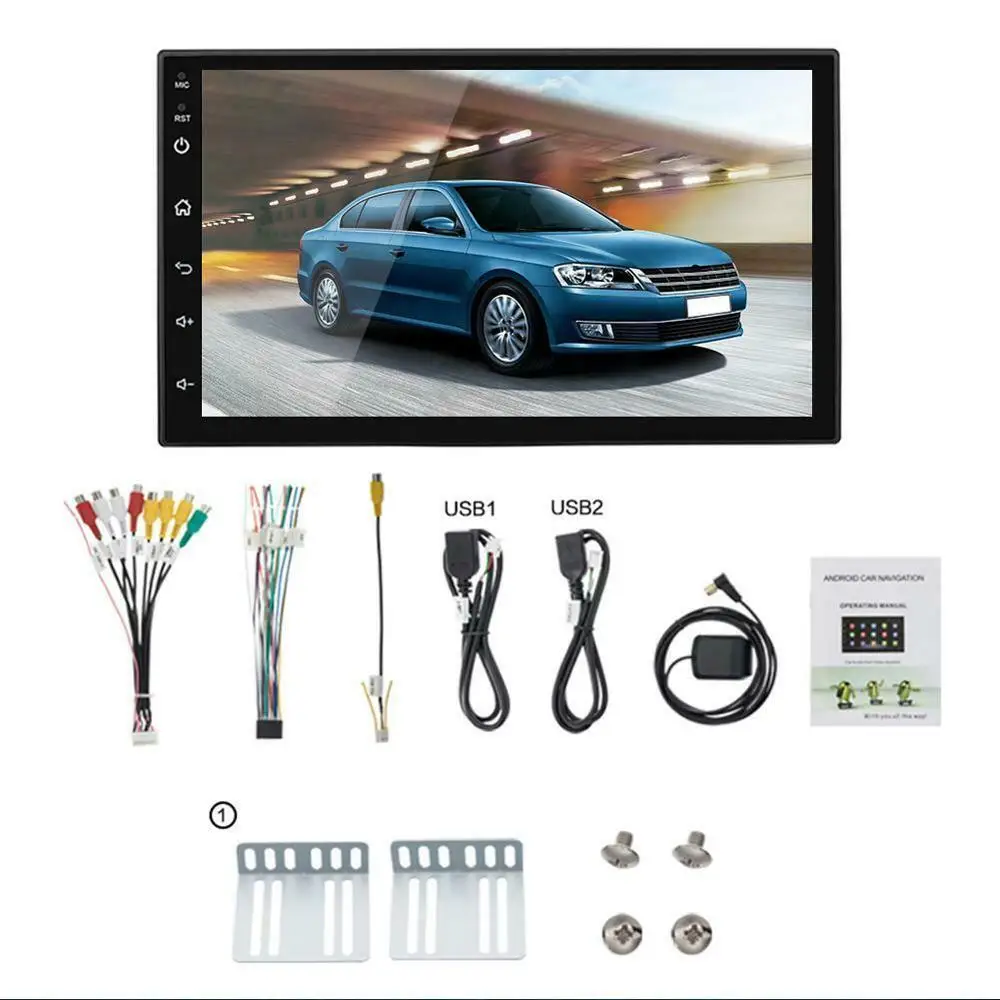 GPS навигатор Panlelo Android 8 1 7 дюймов 2 Din четырехъядерный процессор стерео с MP5 DVR