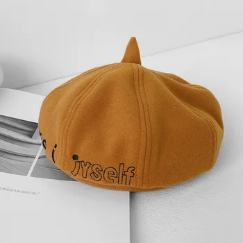 

Keelorn Baby Girls Winter Warm Beret Kids Letter Pattern Cartoon Hats Kid Caps Baby Girl Fashion England Style Octagonal Cap