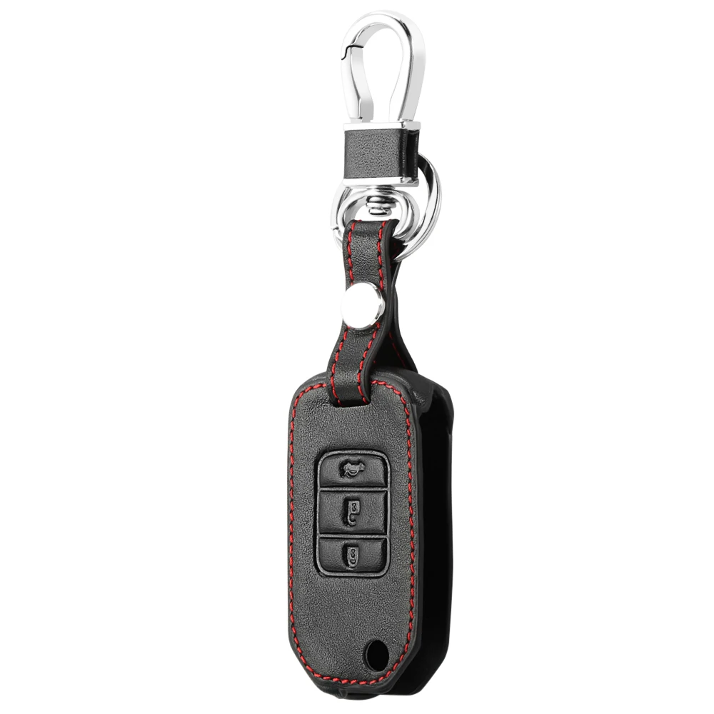 3 кнопки дистанционного управления кожаный чехол для ключей для Honda FIT XRV VEZEL CITY JAZZ CIVIC HRV Civic Crider CRV Защитная крышка