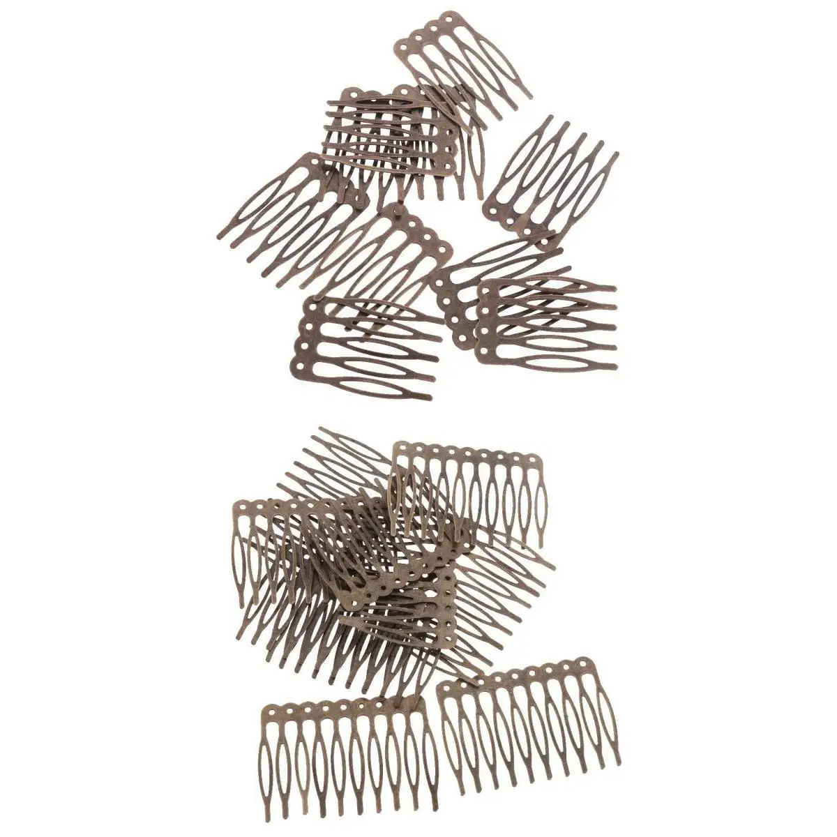 20 Pieces Blank Metal Hair Comb for Bridal Hair Accessories DIY Retro Bronze 5/10 Teeth Side Comb Findings Art Making