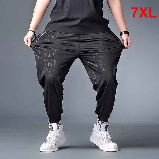Big Size Pants Men Jogger Streetwear Casual Harem Pant Oversize Sweatpants  Letter Print Trousers Plus Size