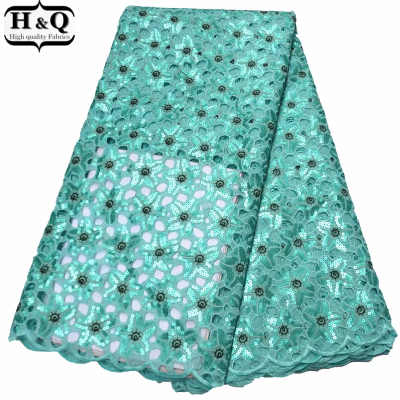 

African Organza Lace Hollow Out Fabric Flower Sequins Lace 5 Yards/Piece French Mesh Lace Fabric Glitter Lace For Party Dress