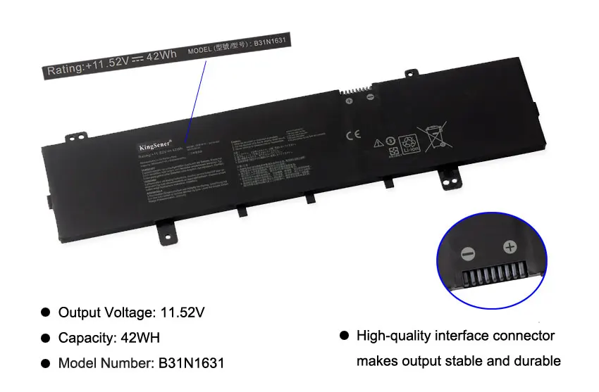 Bateria do Portátil para Asus Vivobook 15 X505za X505ba X505bp F505 F505za F505ba X505za-bq012t X505ba1a 42wh Kingsener-b31n1631 - Imagem 3