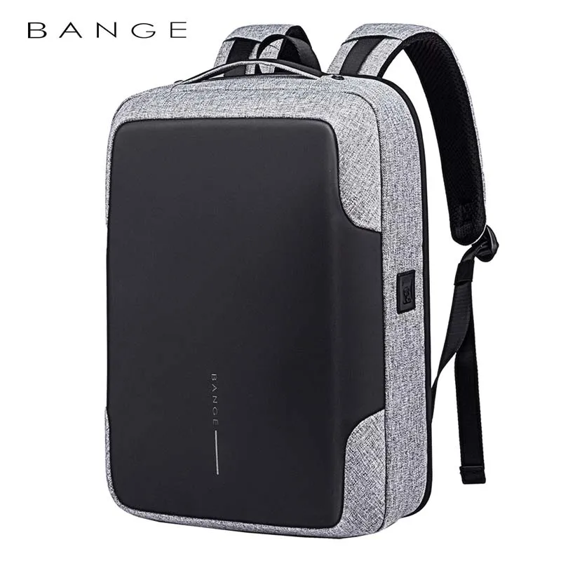 Bange Мужской многофункциональный рюкзак с USB зарядкой, анти-вор, 15,6 дюймов, рюкзаки для ноутбука, Подростковый модный мужской рюкзак для путешествий Mochila - Цвет: GREY