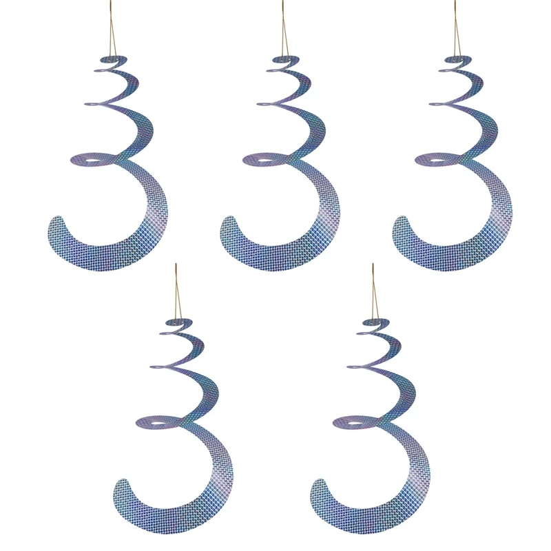 

HOT 5Pcs Bird Repellent Control Scare Device Efficient Spiral Bird Deterrent Device Reflect Light for Courtyard Garden Woods