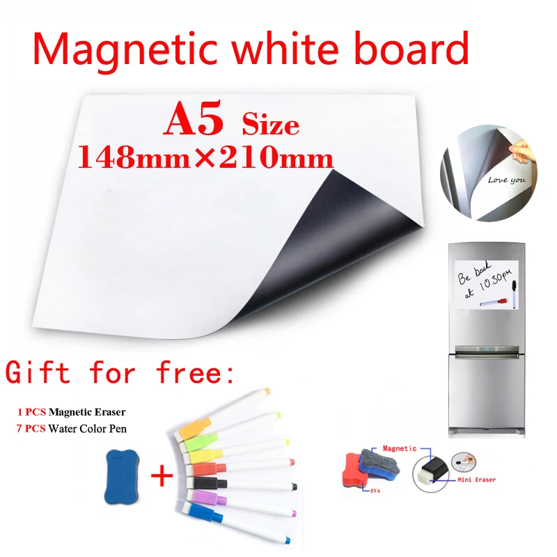 A5 Size Whiteboard Magnet Fridge Stickers Menu Dry Erase Calendar Marker  Child Painting Graffiti Writing Memo Message Board - AliExpress