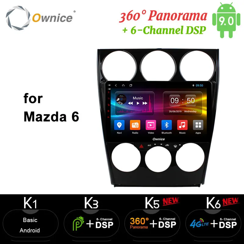 Автомобильный DVD-плеер Ownice carplay DSP Android 9 0 GPS навигация Восьмиядерный 4G LTE для Mazda 6